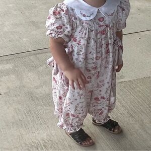 Edgehill Collection Pink Floral Nightgown with White Collar